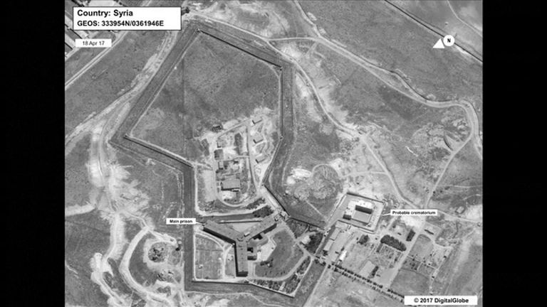 Satellite images from the US State Department show where the crematorium is believed to be