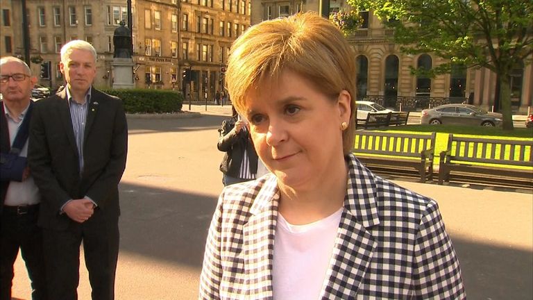 First Minister Nicola Sturgeon on the day after the local elections