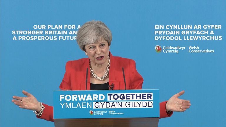 Theresa May under the cosh from reporters over the Tory social care plans