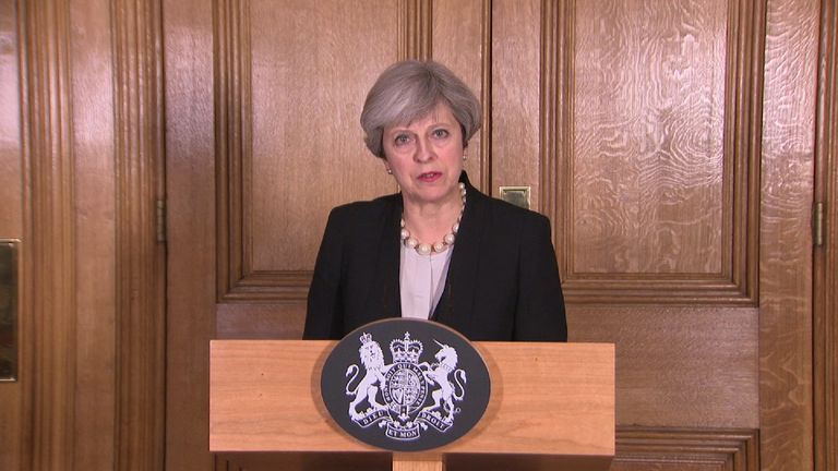 Theresa May announces that the terror threat level has been increased to critical
