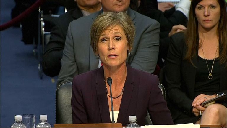 Ms Yates told senators her department believed General Flynn was compromised