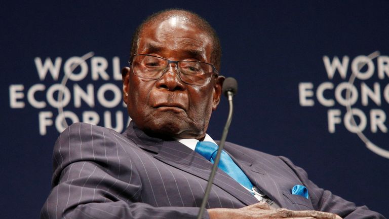 Robert Mugabe at the World Economic Forum in Durban