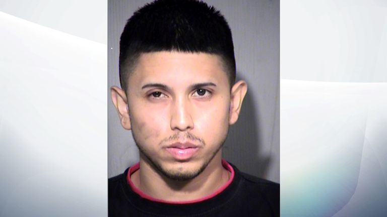A police handout photo of suspect Aaron Saucedo