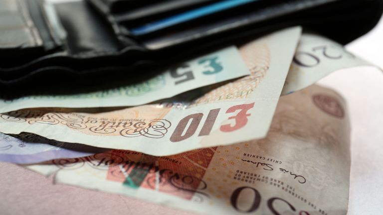 Bank notes in a wallet