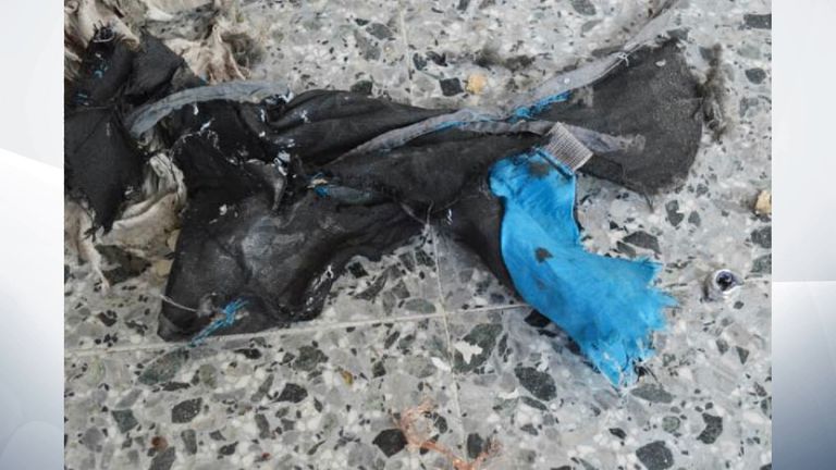 Suicide bomber rucksack of manchester bomber 