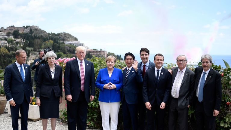 G7 leaders backed Mrs May&#39;s demand for action against extremist content online