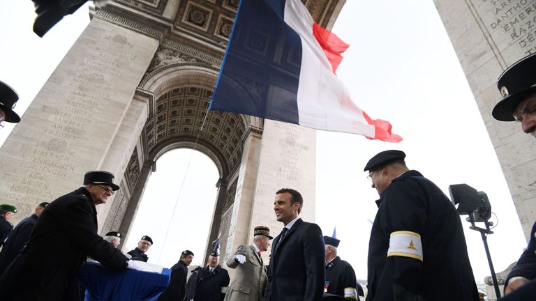 Macron  meets veterans after his inauguration