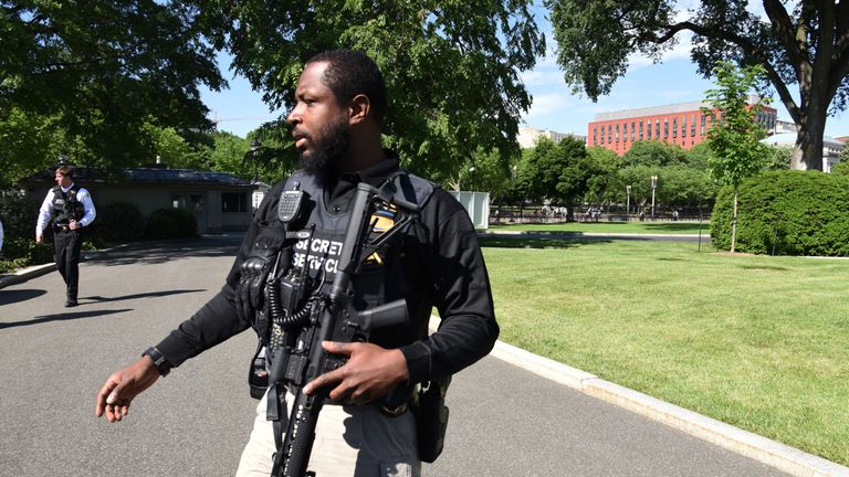 Secret Service officers in the grounds of the White House. Pic: File