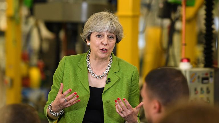 Theresa May on the campaign trail in Bath 