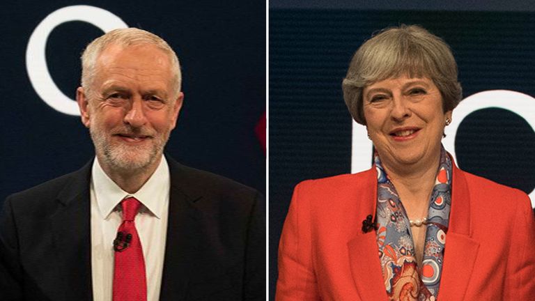 Jeremy Corbyn and Theresa May took part in the first live TV audience Q&A