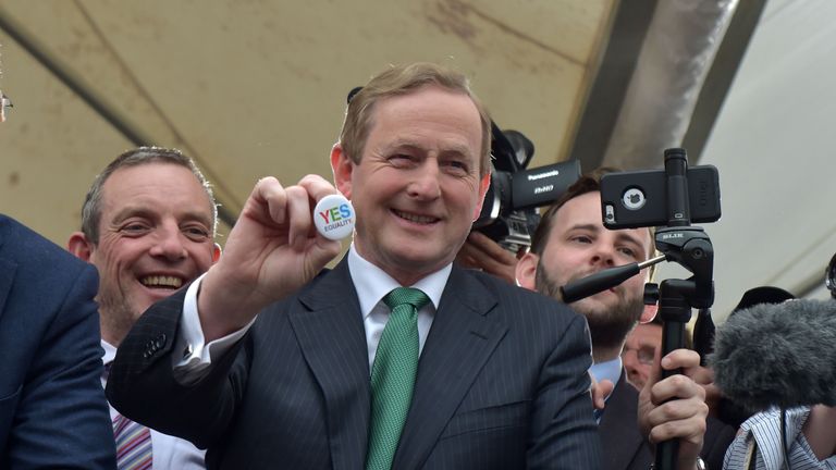Enda Kenny celebrating after Ireland voted in favour of legalising gay marriage in May 2015