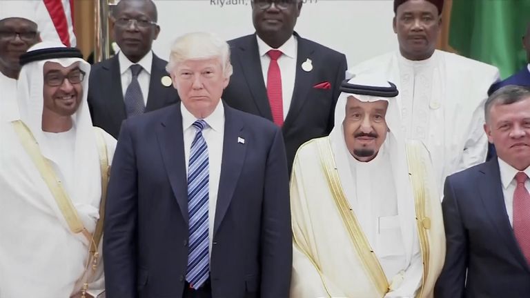 Mr Trump and Arab leaders gather for a summit in Saudi Arabia