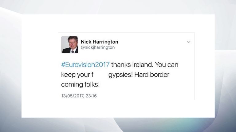 The tweet from Conservative councillor Nick Harrington