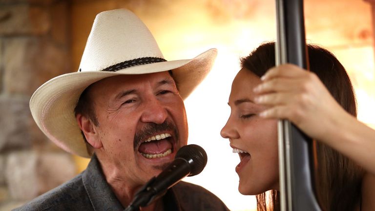 Folk singer Mr Quist performs with his daughter Halladay