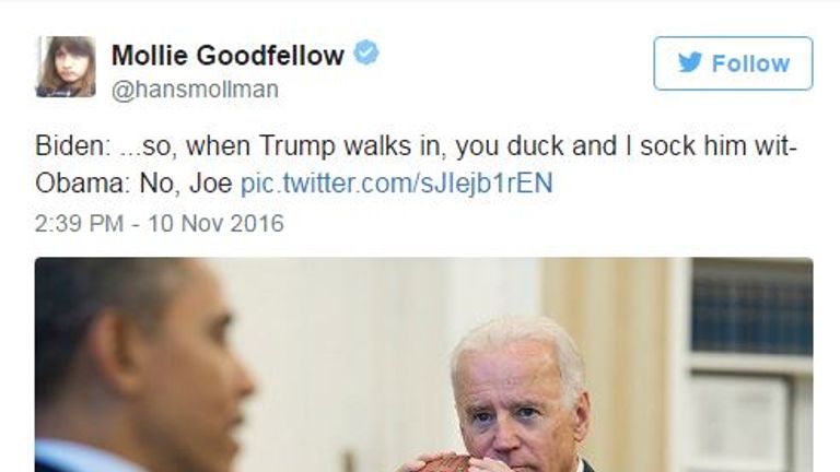 Mollie Goodfellow's meme about Joe Biden and Barack Obama