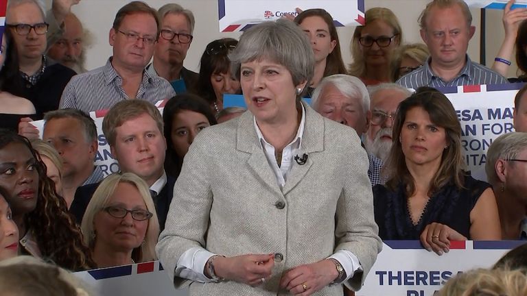 PM Theresa May speaking in Twickenham