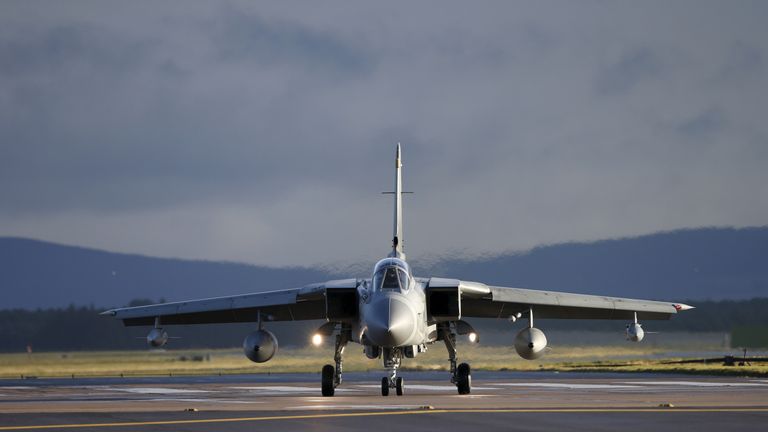 2015: An RAF Tornado lands at Lossiemouth in Scotland