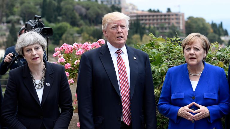 Mrs May has used the G7 summit in Sicily to urge other world leaders to bring about action 