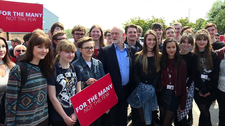 First-time voters from a college in Leeds
