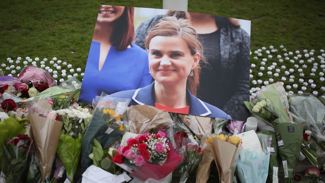 Tributes are left in memory of Jo Cox MP on Parliament Square on June 17, 2016 in London, United Kingdom