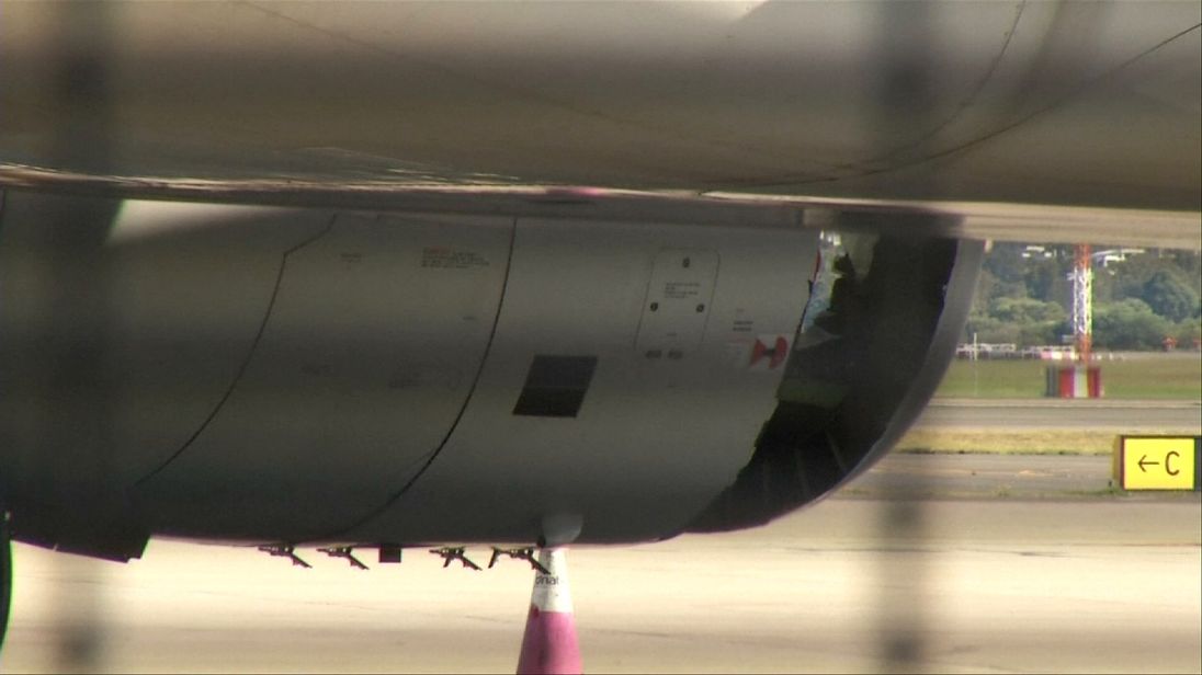 Damage was caused to the air inlet on the plane's left engine