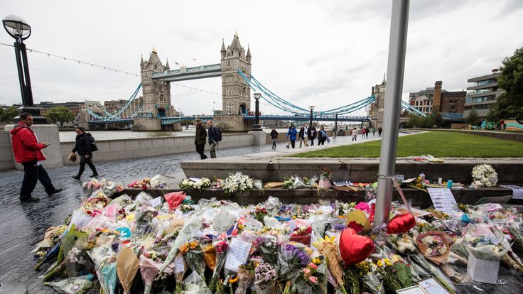 Floral tributes lay in Potters Fields Park following the June 3rd terror attack on June 6, 2017 in London, England. Seven people were killed and at least 48 injured in terror attacks on London Bridge and Borough Market on June 3rd. Three attackers were shot dead by armed police. (Photo by Jack Taylor/Getty Images)