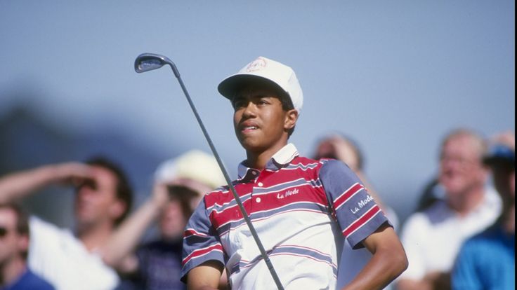 Tiger Woods aged 16 at the Los Angeles Open in February 1992