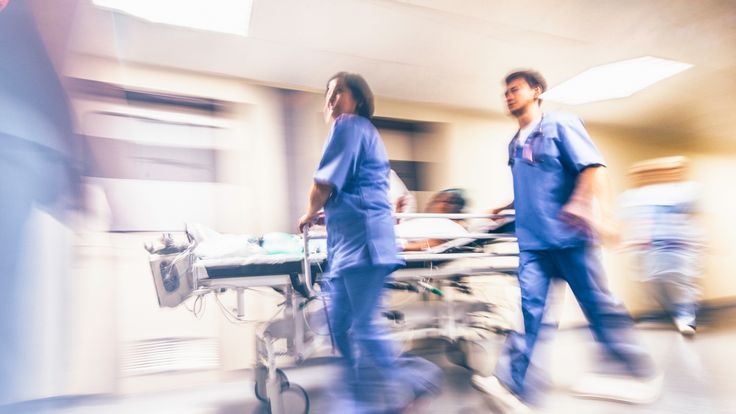 Nurses in a hospital corridor