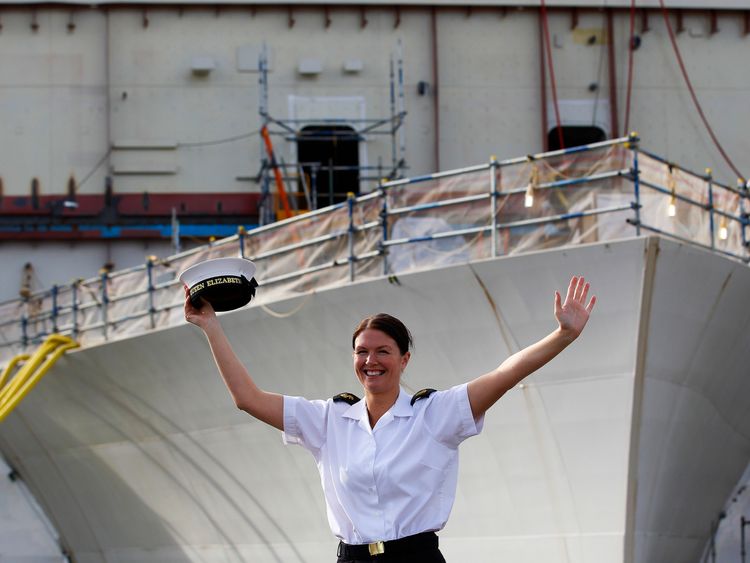 Royal Navy's largest ever warship, HMS Queen Elizabeth, sets sail
