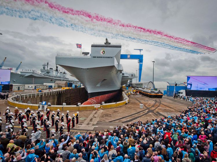 The Royal Navy's new aircraft carrier HMS Queen Elizabeth