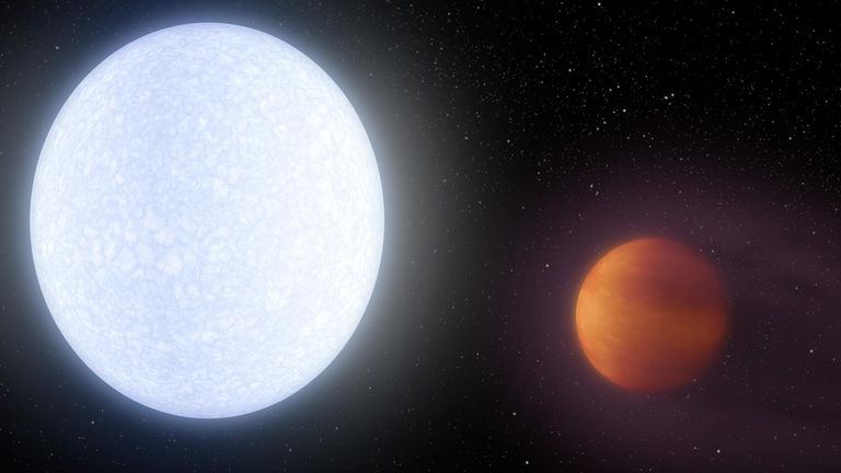 Artist&#39;s illustration of star KELT-9 and its super-heated planet. Pic: Robert Hurt / NASA/JPL-Caltech