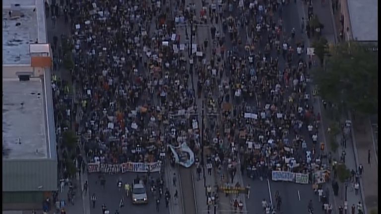 Protesters marched down highways bringing traffic to a standstill