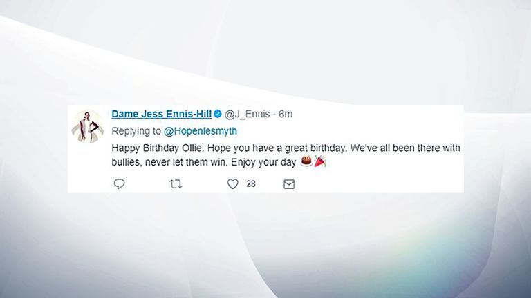 Sports star Jessica Ennis-Hill said we should 'never let bullies win'