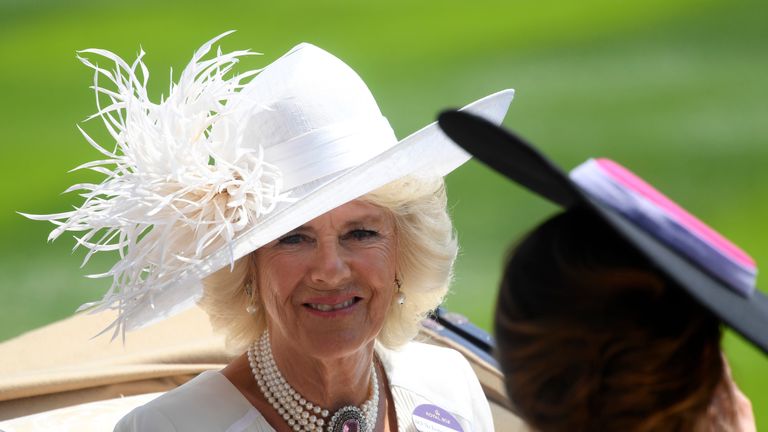 Camilla, Duchess of Cornwall arrives at Ascot