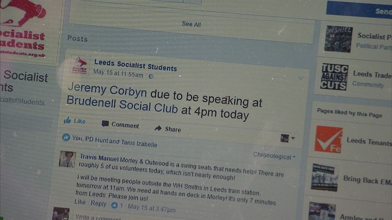 The parties have been using social media to whip up support for Mr Corbyn
