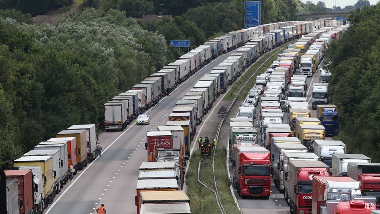 Brexit could cause continuous tailbacks on the M20 in Kent