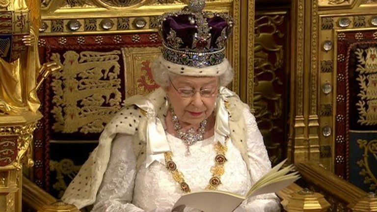 The Queen&#39;s Speech being delivered