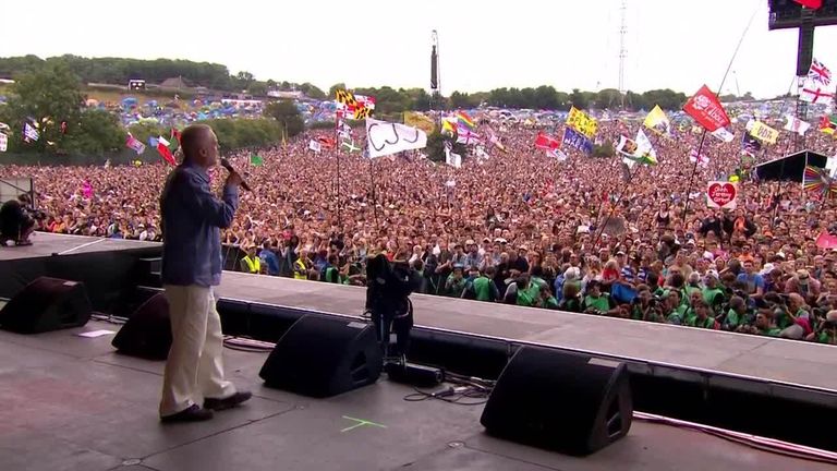Jeremy Corbyn addresses The Glastonbury festival 