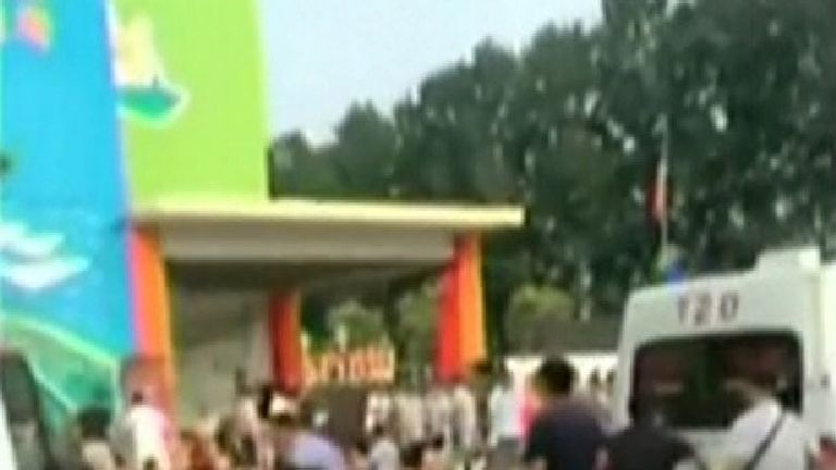 The blast happened outside the Chuangxin Kindergarten