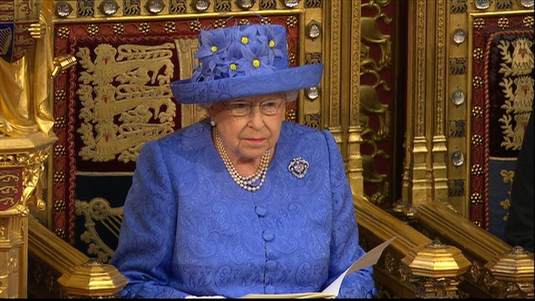 The Queen at the state opening of parliament.