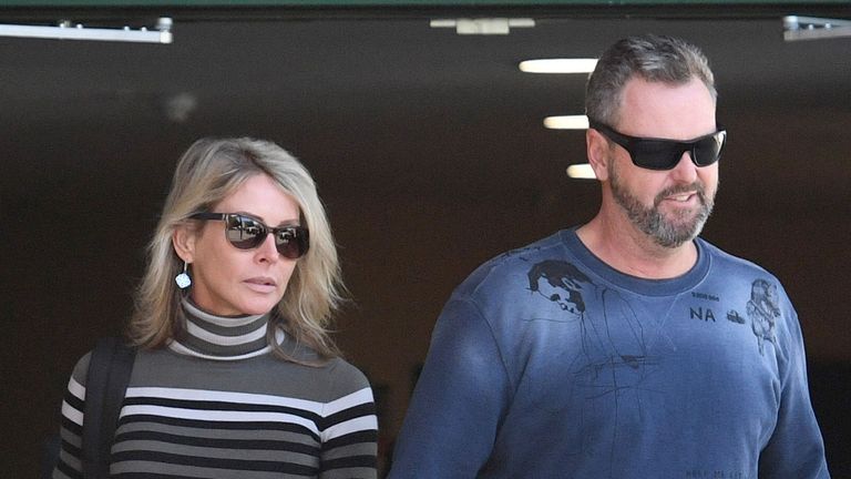 Julie and Mark Wallace, mother and stepfather of Sara Zelenak, leave the inquest