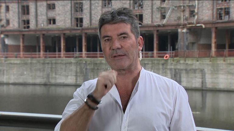 Simon Cowell speaking about Grenfell Tower charity single