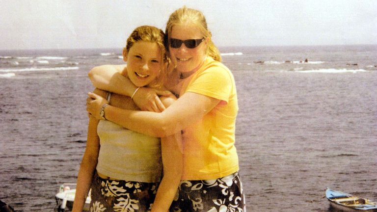 Milly Dowler and her elder sister Gemma