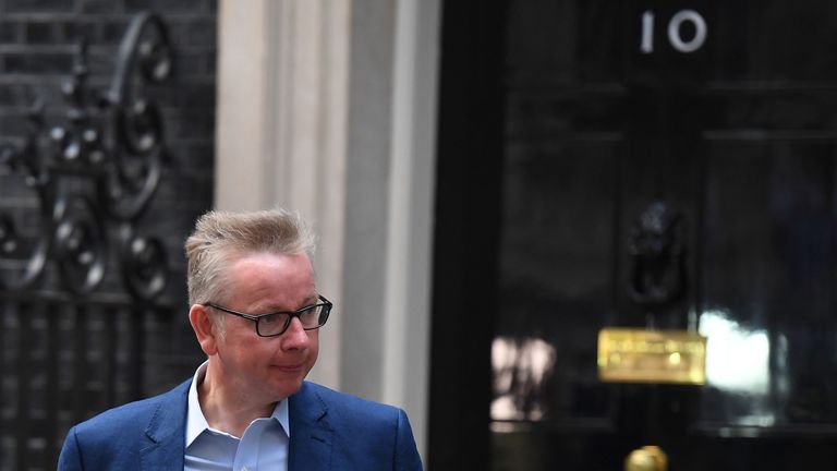Michael Gove after being told he had been given the job of Environment Secretary