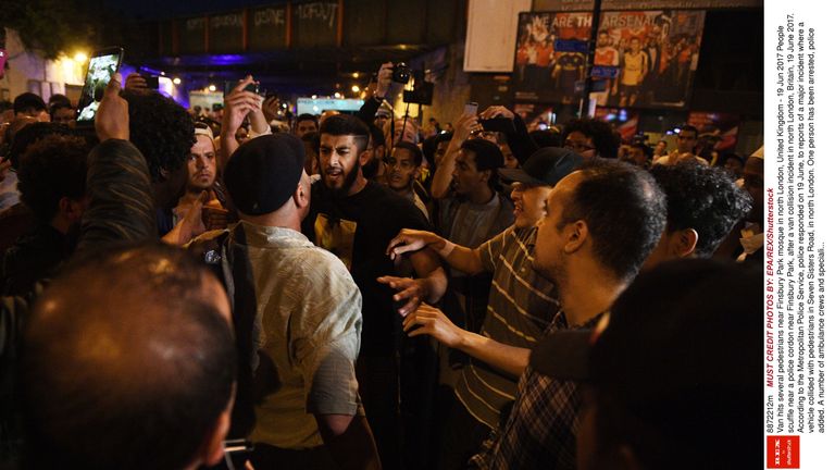 Angry witnesses at the scene of the Finsbury Park attack