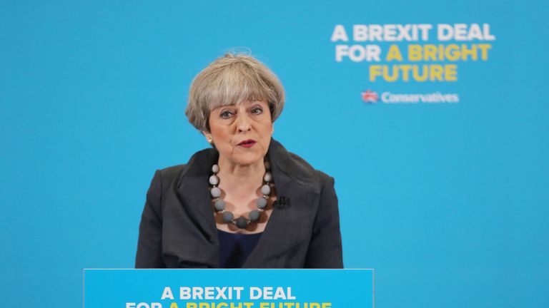 Theresa May on the campaign trail in the North East of England
