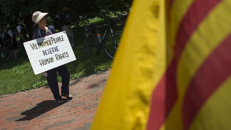 When Vietnamese Prime Minister Nguyen Xuan Phuc visited the White House in May protesters drew attention to human rights abuses
