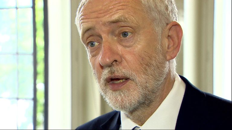 Jeremy Corbyn responds to news of the fire in a West London tower block