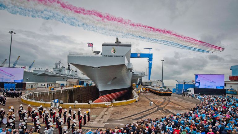 The Royal Navy&#39;s new aircraft carrier HMS Queen Elizabeth