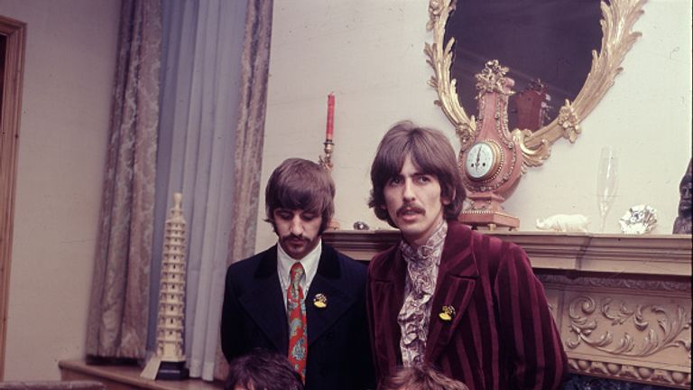 The Beatles at the launch of Sgt Pepper in 1967